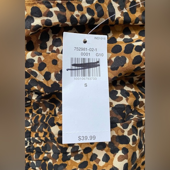 Old Navy Women's Rebel Ruffle Brown Animal Print Mini Dress w/Pockets Size S NWT - Picture 7 of 11